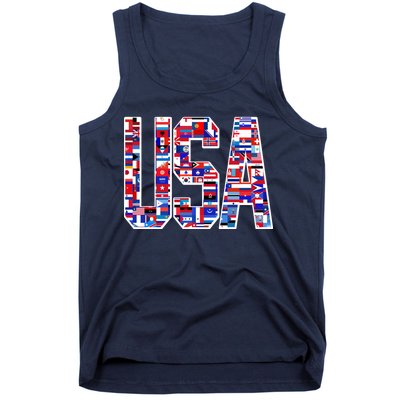 USA World Flags Pattern Tank Top