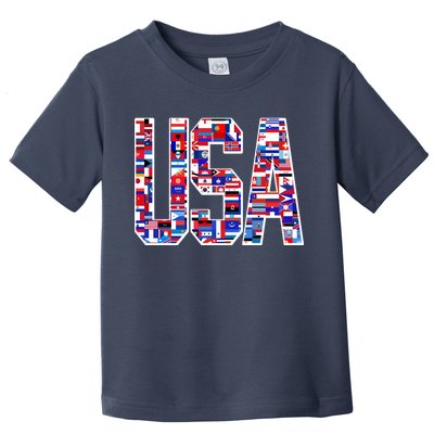 USA World Flags Pattern Toddler T-Shirt