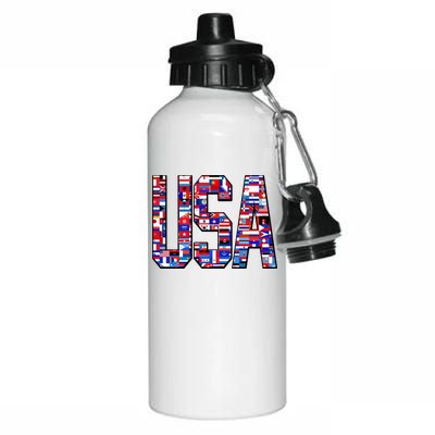 USA World Flags Pattern Aluminum Water Bottle