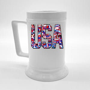 USA World Flags Pattern Beer Stein