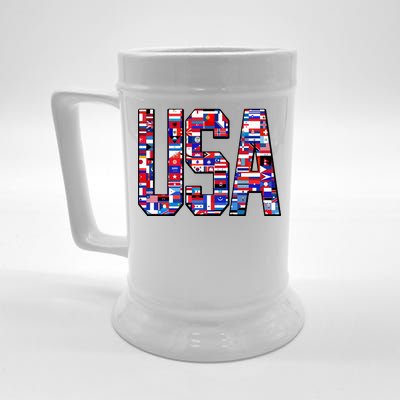 USA World Flags Pattern Beer Stein