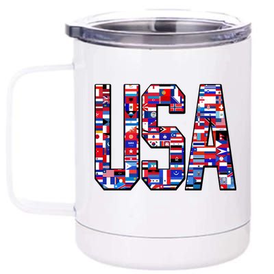 USA World Flags Pattern 12 oz Stainless Steel Tumbler Cup