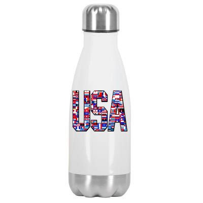 USA World Flags Pattern Stainless Steel Insulated Water Bottle