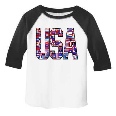 USA World Flags Pattern Toddler Fine Jersey T-Shirt