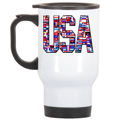 USA World Flags Pattern Stainless Steel Travel Mug