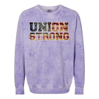 Union Strong And Solidarity Gift Colorblast Crewneck Sweatshirt