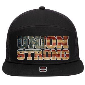 Union Strong And Solidarity Gift 7 Panel Mesh Trucker Snapback Hat