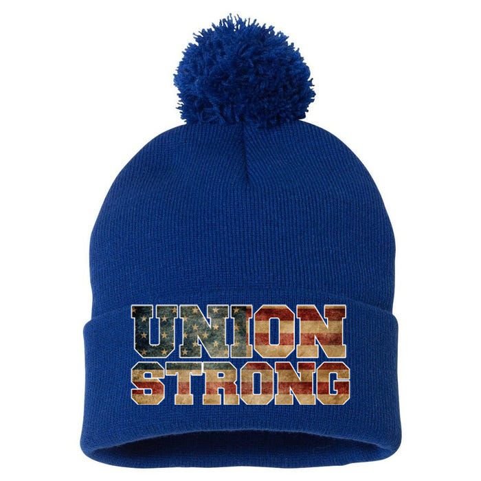 Union Strong And Solidarity Gift Pom Pom 12in Knit Beanie