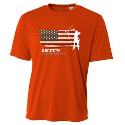 United States Archery American Flag Bow Arrow Cool Gift Cooling Performance Crew T-Shirt