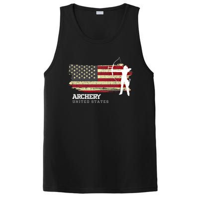 United States Archery American Flag Bow Arrow Cool Gift PosiCharge Competitor Tank