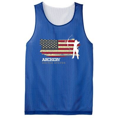 United States Archery American Flag Bow Arrow Cool Gift Mesh Reversible Basketball Jersey Tank