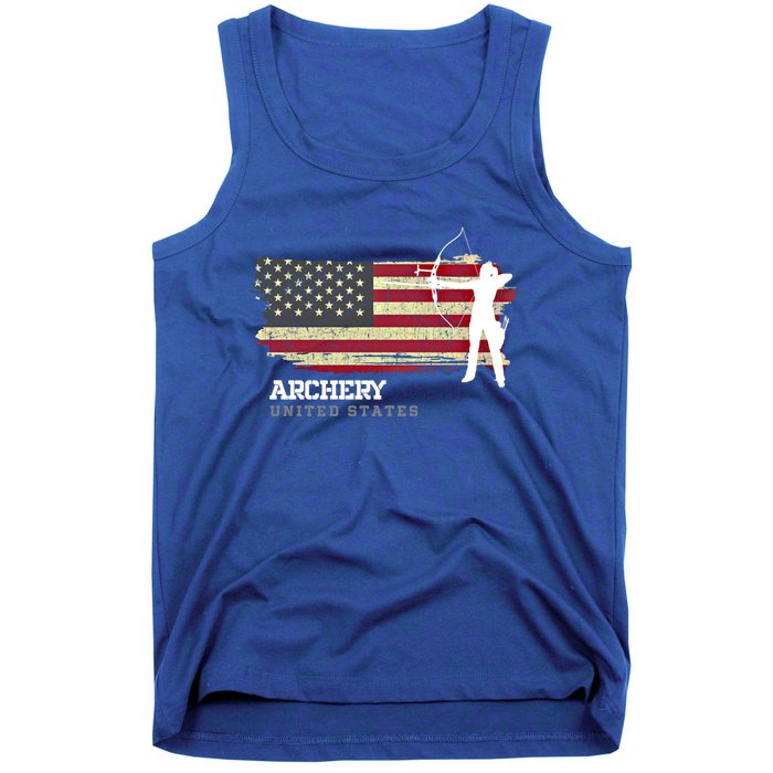 United States Archery American Flag Bow Arrow Cool Gift Tank Top