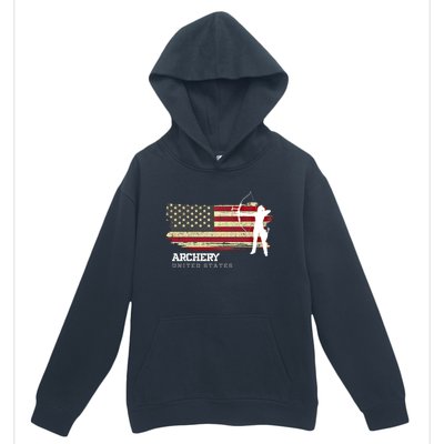 United States Archery American Flag Bow Arrow Cool Gift Urban Pullover Hoodie