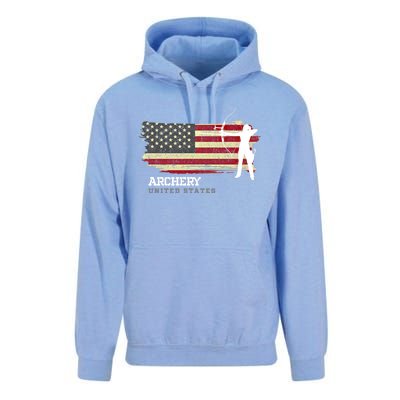 United States Archery American Flag Bow Arrow Cool Gift Unisex Surf Hoodie