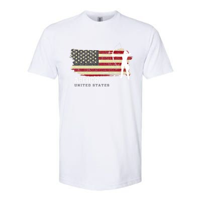 United States Archery American Flag Bow Arrow Cool Gift Softstyle® CVC T-Shirt