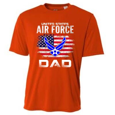 United States Air Force Dad With American Flag Gift Cooling Performance Crew T-Shirt