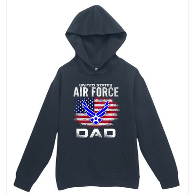 United States Air Force Dad With American Flag Gift Urban Pullover Hoodie