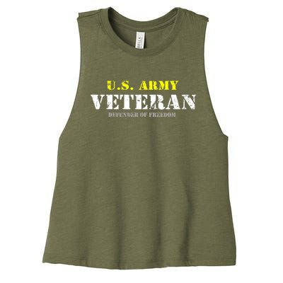 U S Army Proud Army Veteran Vintage Women's Racerback Cropped Tank