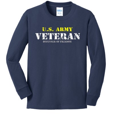 U S Army Proud Army Veteran Vintage Kids Long Sleeve Shirt