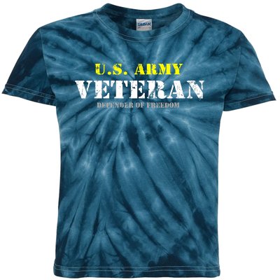 U S Army Proud Army Veteran Vintage Kids Tie-Dye T-Shirt