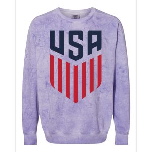 USA Soccer America Flag Football Retro Colorblast Crewneck Sweatshirt