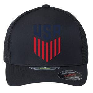 USA Soccer America Flag Football Retro Flexfit Unipanel Trucker Cap