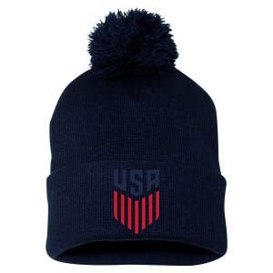 USA Soccer America Flag Football Retro Pom Pom 12in Knit Beanie