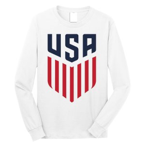 USA Soccer America Flag Football Retro Long Sleeve Shirt