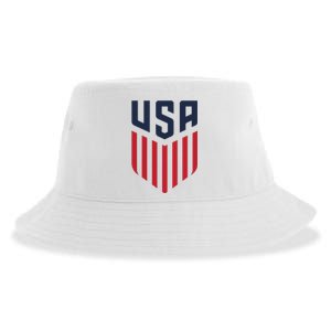 USA Soccer America Flag Football Retro Sustainable Bucket Hat