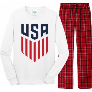 USA Soccer America Flag Football Retro Long Sleeve Pajama Set