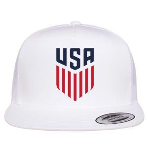 USA Soccer America Flag Football Retro Flat Bill Trucker Hat