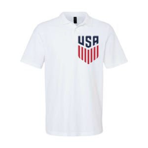 USA Soccer America Flag Football Retro Softstyle Adult Sport Polo