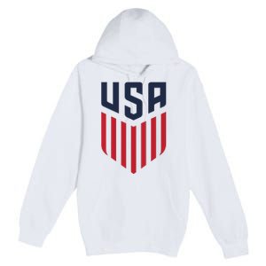 USA Soccer America Flag Football Retro Premium Pullover Hoodie