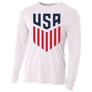 USA Soccer America Flag Football Retro Cooling Performance Long Sleeve Crew