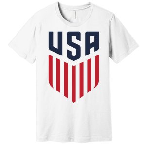 USA Soccer America Flag Football Retro Premium T-Shirt