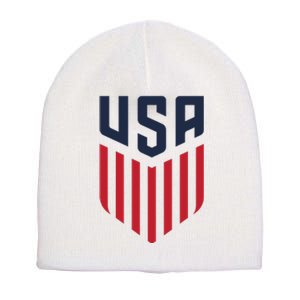 USA Soccer America Flag Football Retro Short Acrylic Beanie