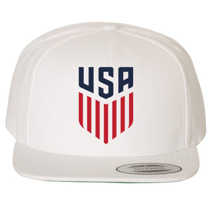 USA Soccer America Flag Football Retro Wool Snapback Cap