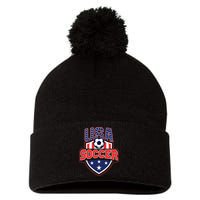 USA Soccer - American Flag Football Player Pom Pom 12in Knit Beanie