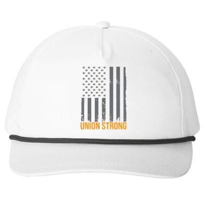 Union Strong American Flag Us Union Worker Usa Unionization Gift Snapback Five-Panel Rope Hat