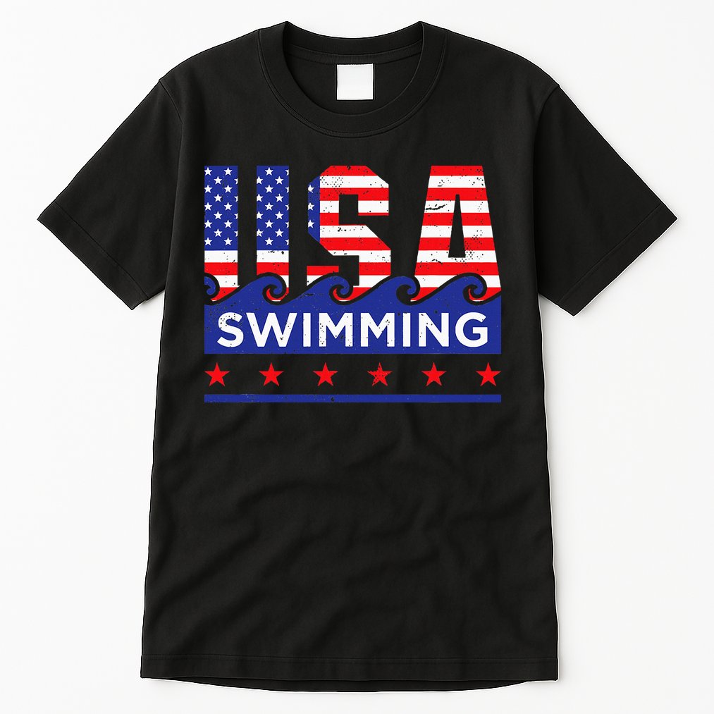 Usa Swimming Artwork For A Swimmer Tall T-Shirt