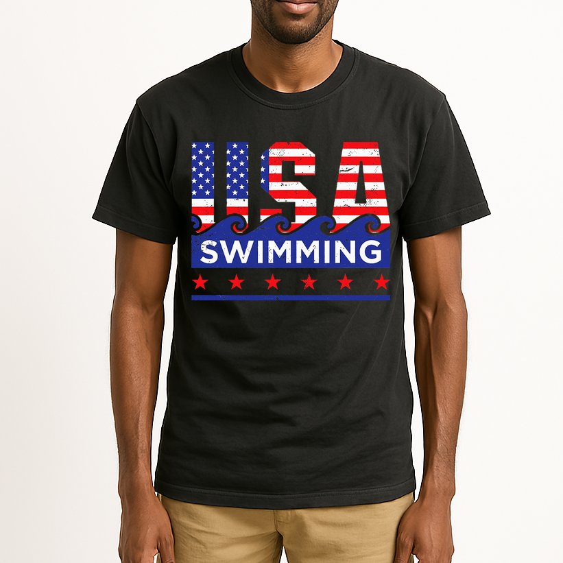Usa Swimming Artwork For A Swimmer Tall T-Shirt