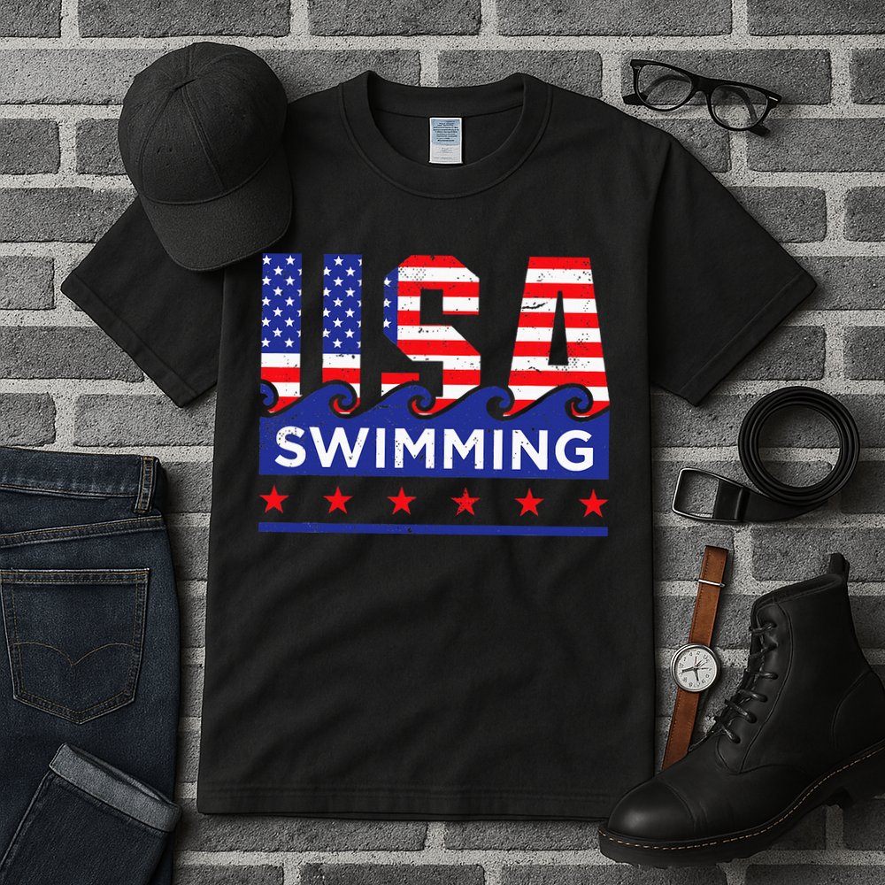 Usa Swimming Artwork For A Swimmer Tall T-Shirt