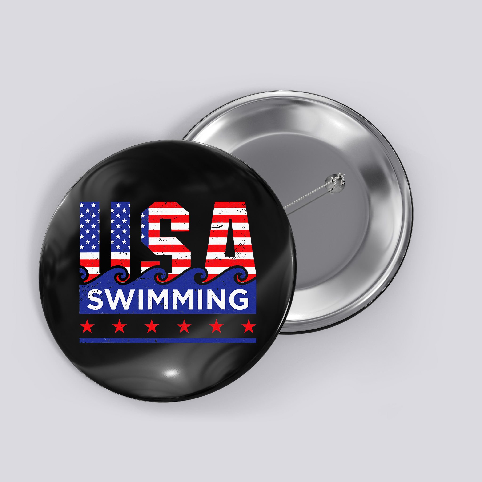 Usa Swimming Artwork For A Swimmer Button