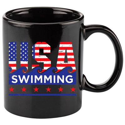 Usa Swimming Artwork For A Swimmer 11oz C Handle Ceramic Mug