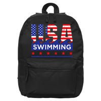 Usa Swimming Artwork For A Swimmer 16 in Basic Backpack