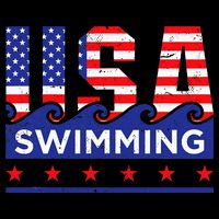 Usa Swimming Artwork For A Swimmer 16 in Basic Backpack
