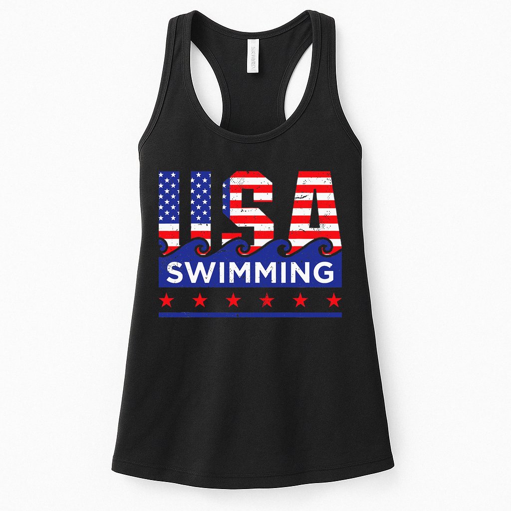 Usa Swimming Artwork For A Swimmer Womens Tank Top