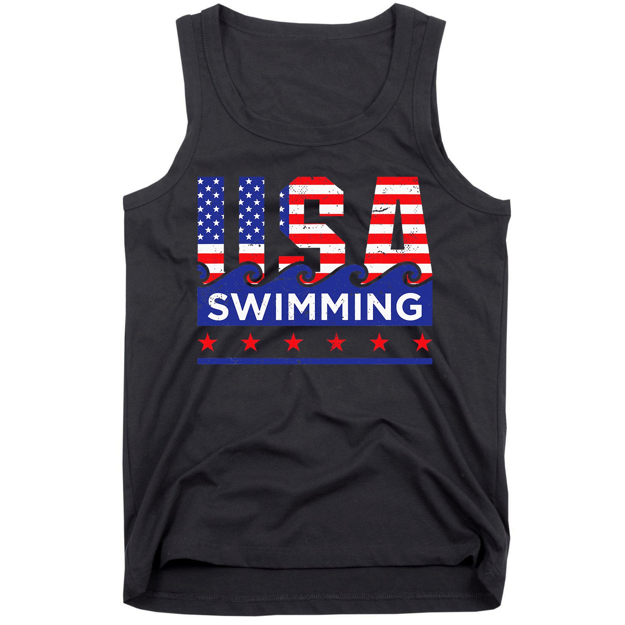 Usa Swimming Artwork For A Swimmer Tank Top