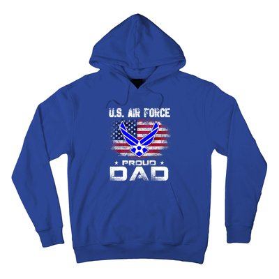 U S Airforce Proud Dad With American Flag Funny Gift Veteran Great Gift Hoodie