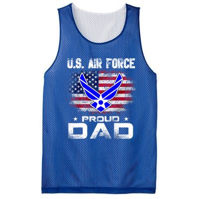 U S Airforce Proud Dad With American Flag Funny Gift Veteran Great Gift Mesh Reversible Basketball Jersey Tank